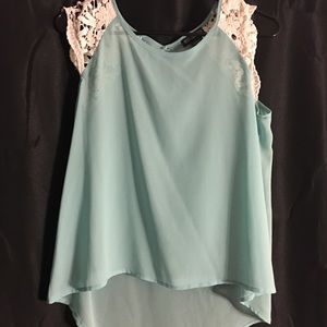 SOLD Mint lace tank